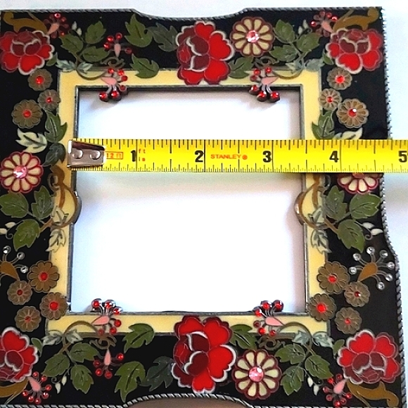 SIXTREES PICTURE FRAME Bejeweled Enameled Garden Design - Picture 11 of 11